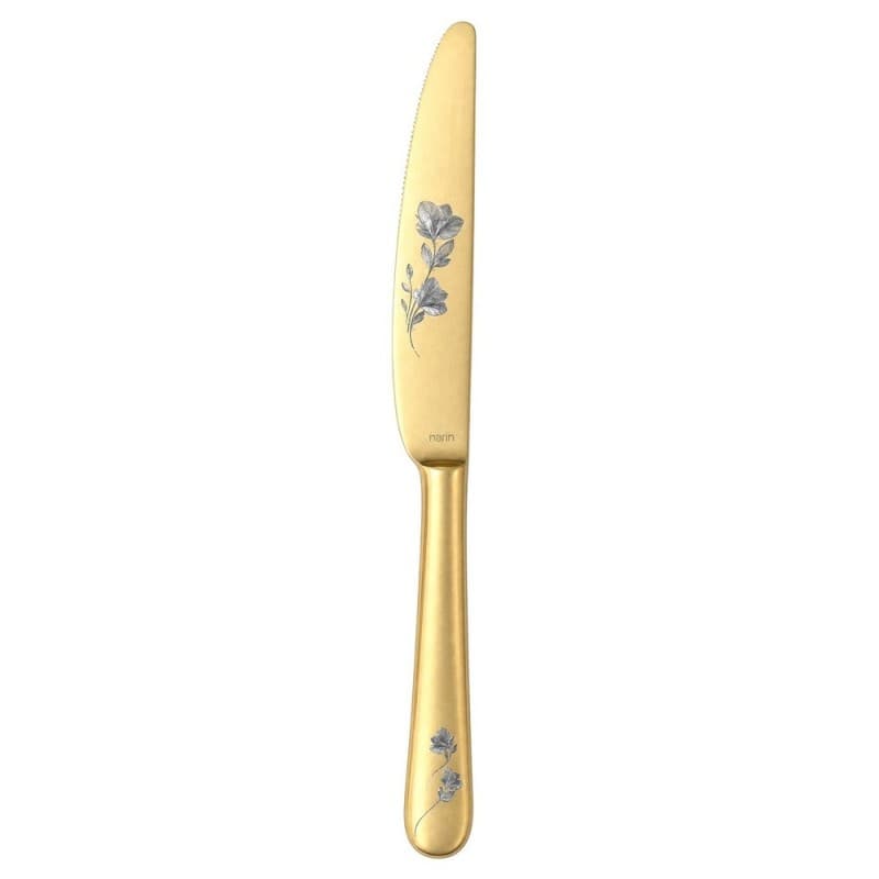 Нож столовый 22,5см, Epsilon matt gold 24k flower, Narin [12]