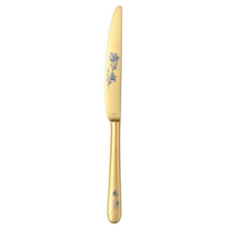 Нож сервировочный 24см, Epsilon matt gold 24k flower, Narin [12]