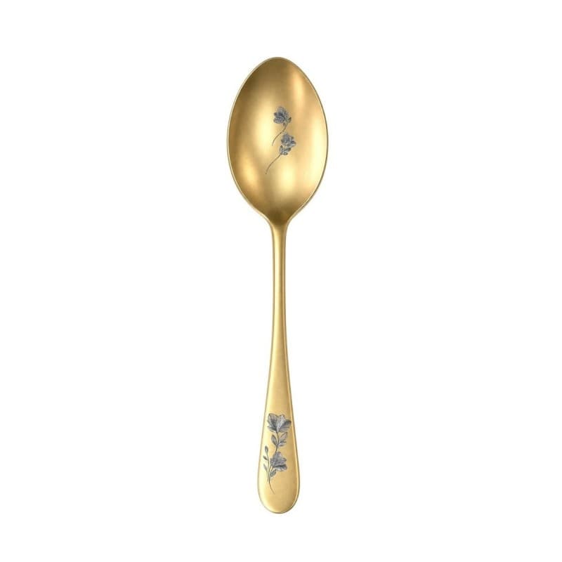 Ложка закусочная 19см, Epsilon matt gold 24k flower, Narin [12]