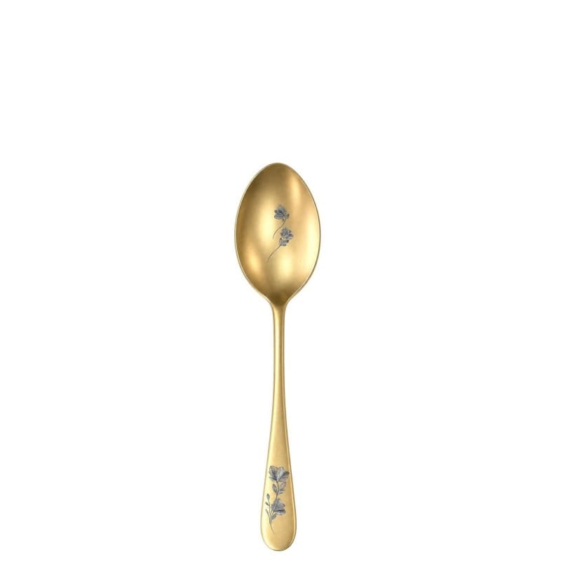 Ложка десертная 16см, Epsilon matt gold 24k flower, Narin [12]