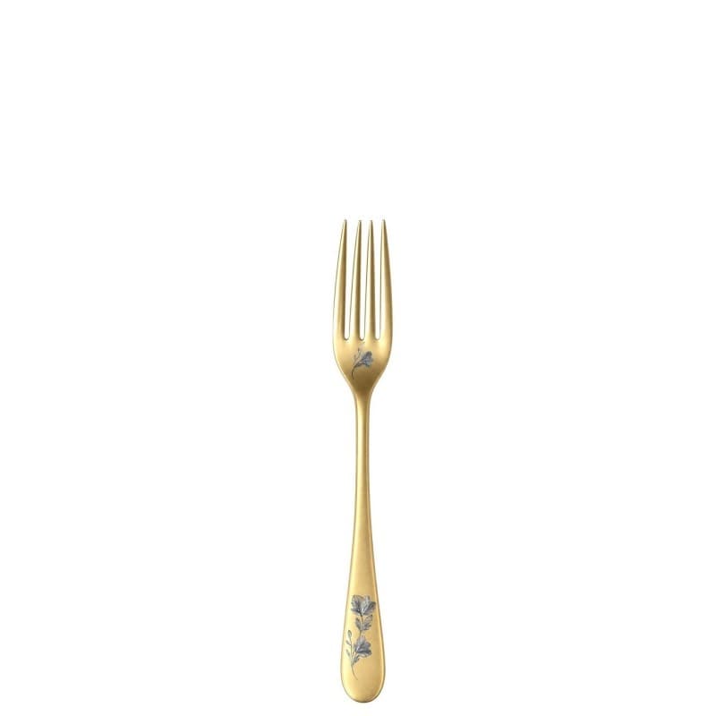Вилка десертная 16см, Epsilon matt gold 24k flower, Narin [12]