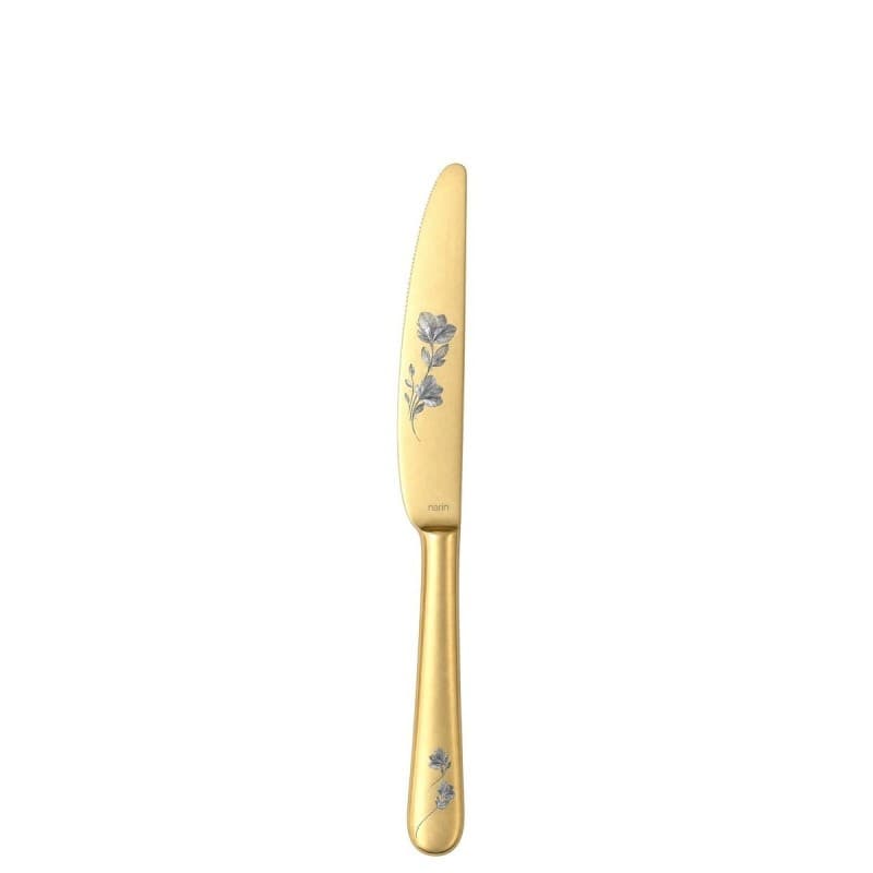 Нож десертный 19см, Epsilon matt gold 24k flower, Narin [12]