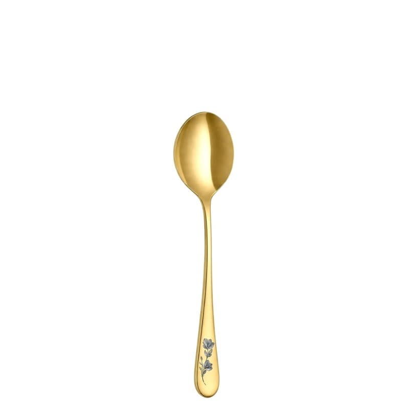 Ложка для супа 20,5см, Epsilon matt gold 24k flower, Narin [12]