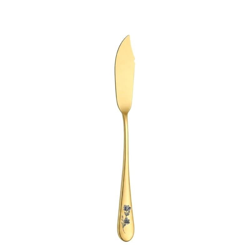 Нож для рыбы 23см, Epsilon matt gold 24k flower, Narin [12]