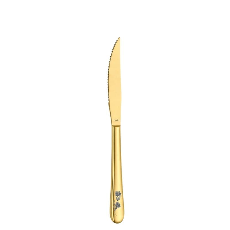 Нож для стейка 22см, Epsilon matt gold 24k flower, Narin [12]