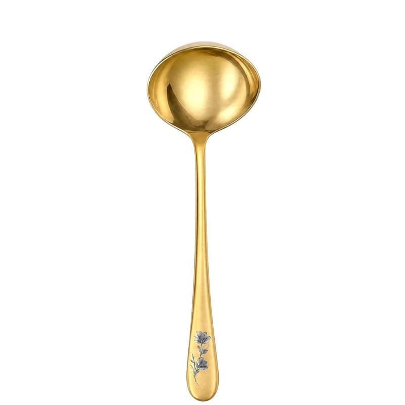 Половник для сервировки 27см, Epsilon matt gold 24k flower, Narin [12]