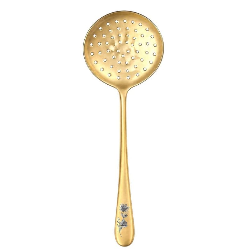 Шумовка для сервировки 29см, Epsilon matt gold 24k flower, Narin [12]