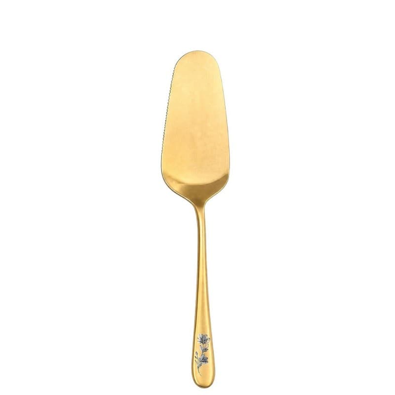 Лопатка для торта 25см, Epsilon matt gold 24k flower, Narin [12]