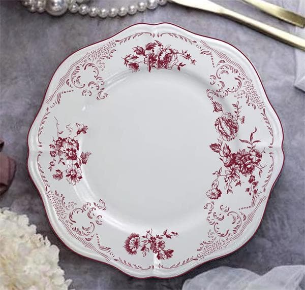 Тарелка мелкая d 25,5 см h 2,2 см, фарфор, Red Rose