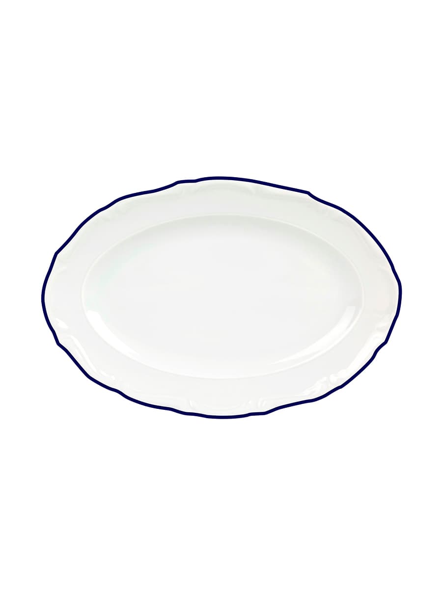 Блюдо овальное, Porland, Maria with colored kant blue, 33 см