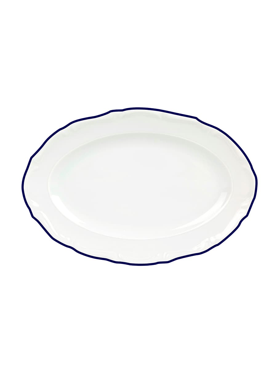 Блюдо овальное, Porland, Maria with colored kant blue, 35 см