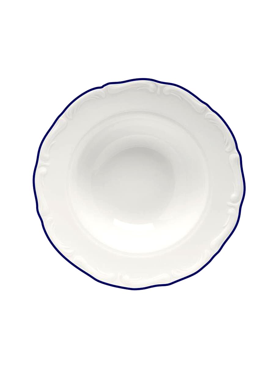 Тарелка для пасты, Porland, Maria with colored kant blue, 27 см