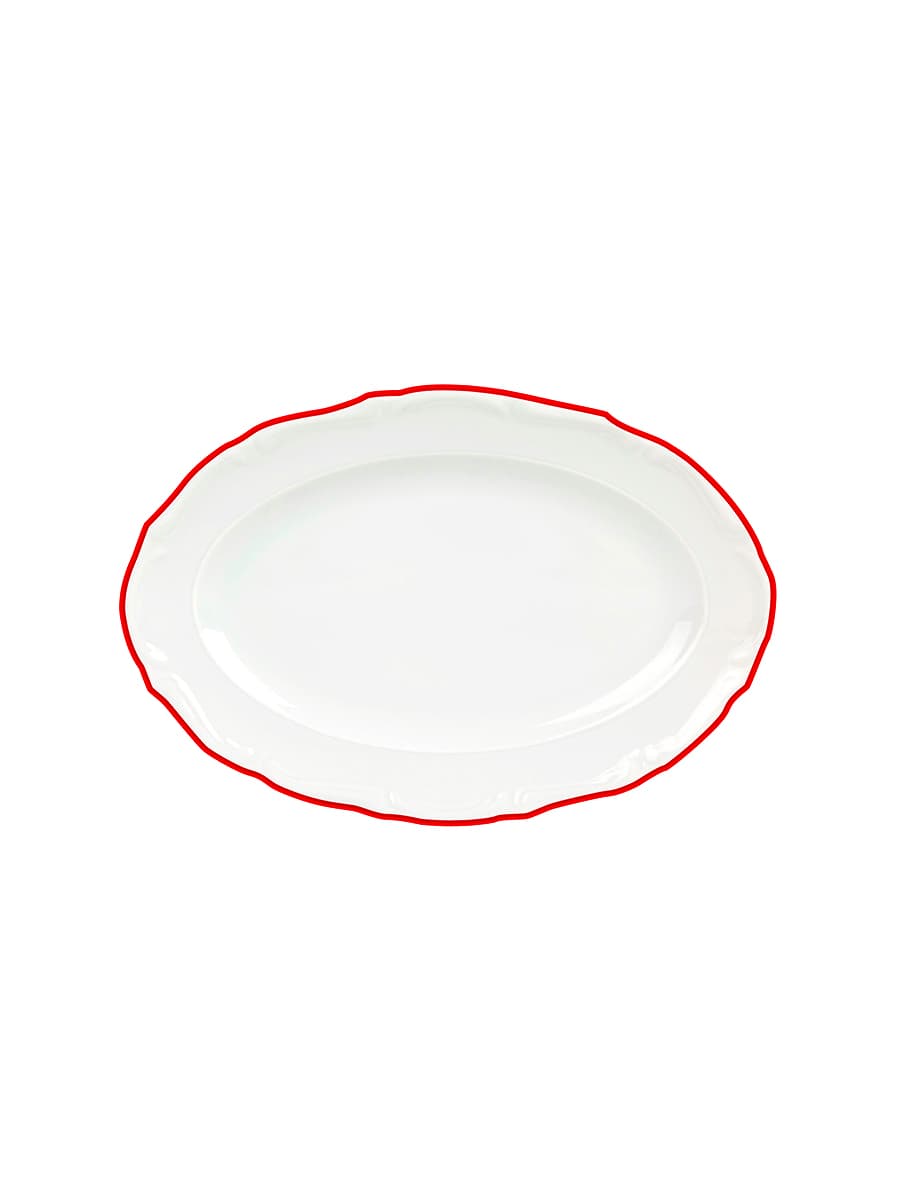 Блюдо овальное, Porland, Maria with colored kant red, 27 см
