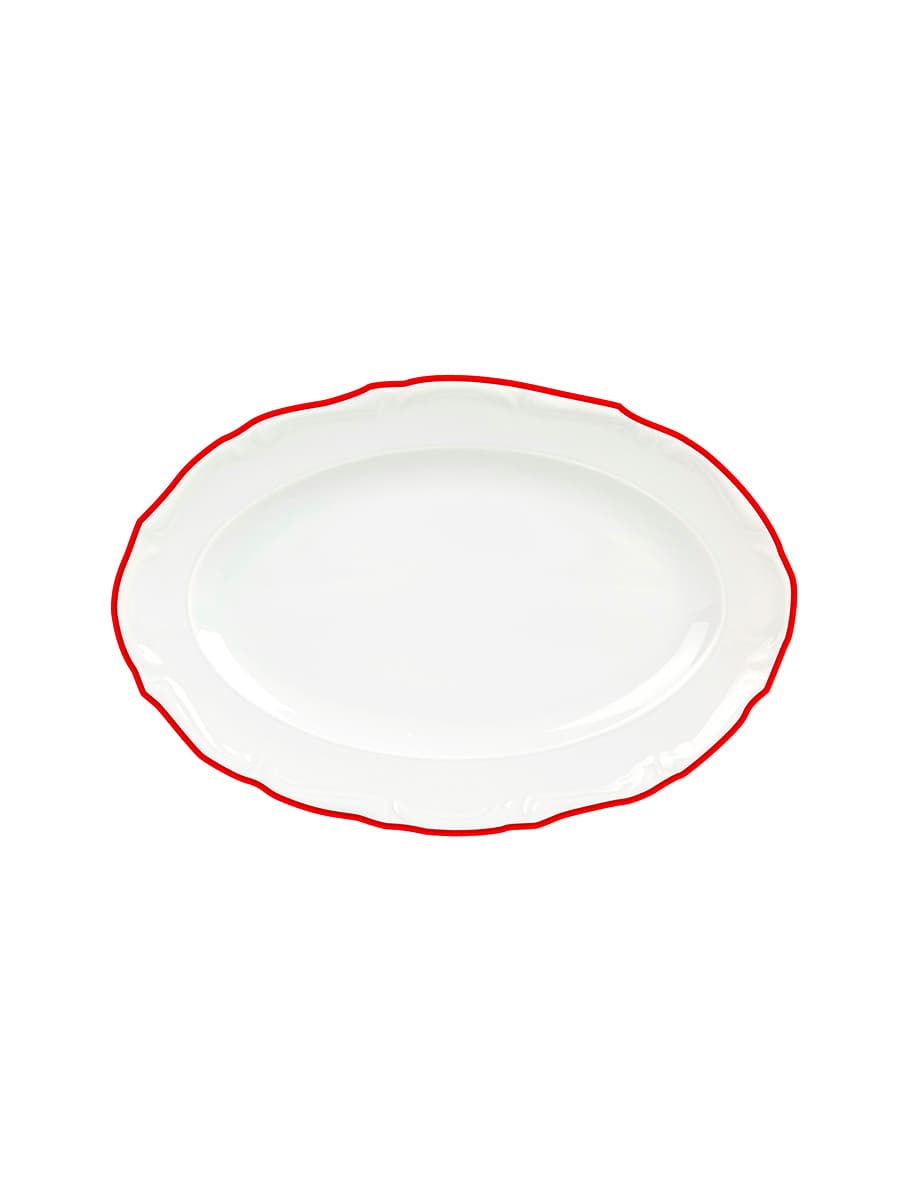 Блюдо овальное, Porland, Maria with colored kant red, 30 см