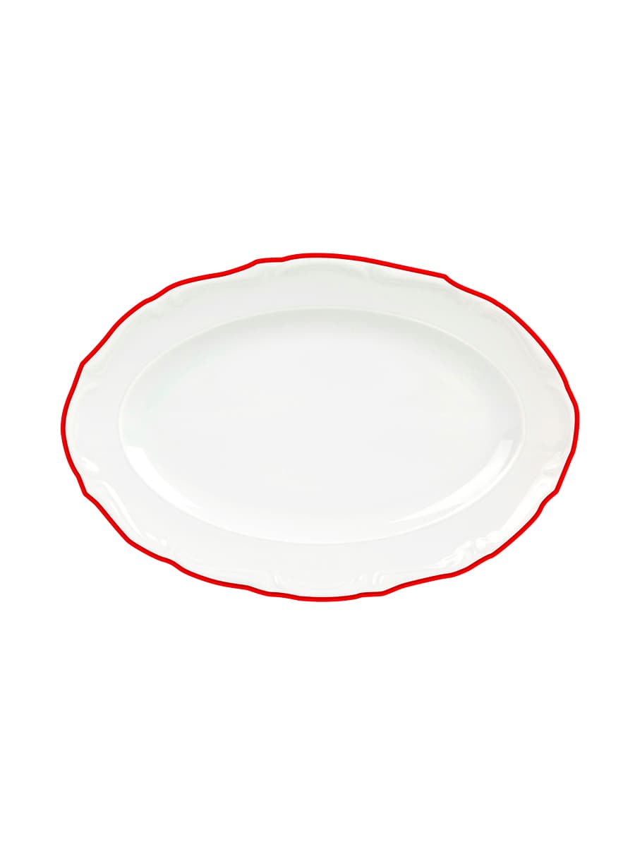 Блюдо овальное, Porland, Maria with colored kant red, 33 см