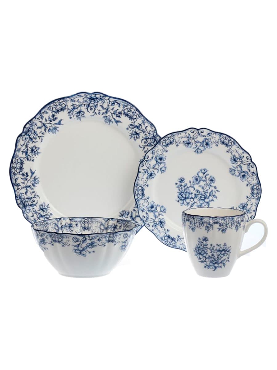 Сервиз обеденный, Tudor, Blue Jardin, 16 предметов, на 4 персоны