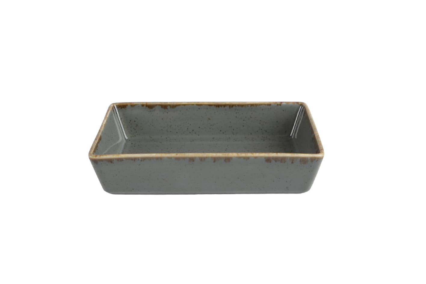 Салатник прямоугольный, Porland, Seasons Dark Grey, 13х9 см