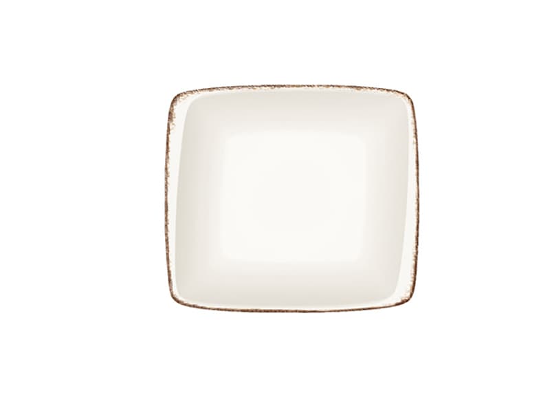 Тарелка прямоугольная без полей, Bonna, Retro коричневый край, 27 x 25 см