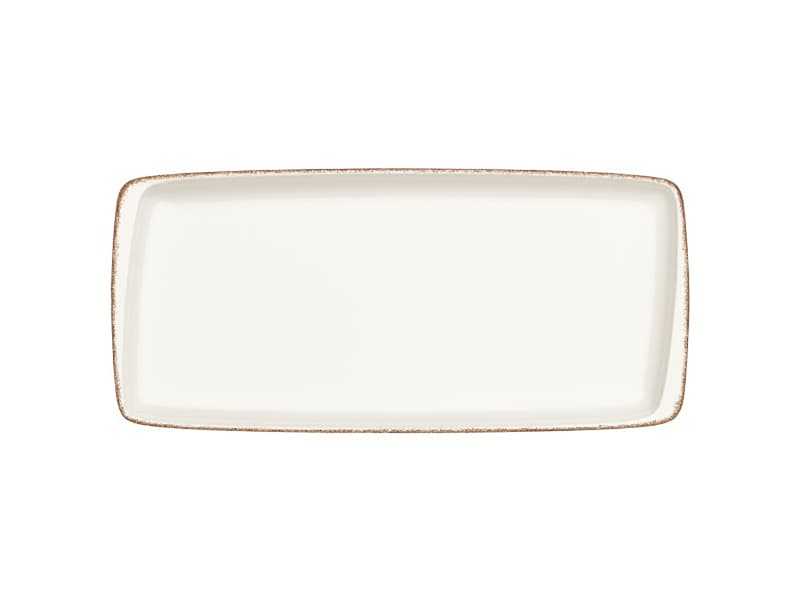 Блюдо прямоугольное, Bonna, Retro коричневый край, 34 x 16 см