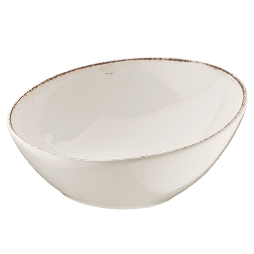 Салатник скошенный край, Bonna, Retro коричневый край, 16 см, h=5.5/7.5см, 350 мл, (тарелка подст.70317)