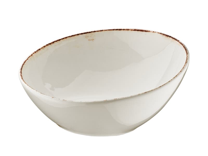 Салатник скошенный край, Bonna, Retro коричневый край, 22 см, h=6/10.5см, 850 мл